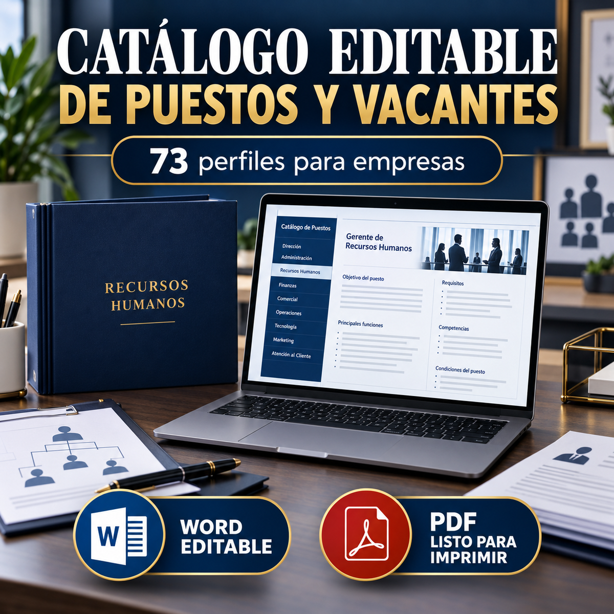 Cátalogo editable de puestos y vacantes